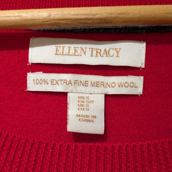 Ellen Tracy Merino Wool Long Sleeve Crew Neck Sweater - Picture 2 of 6